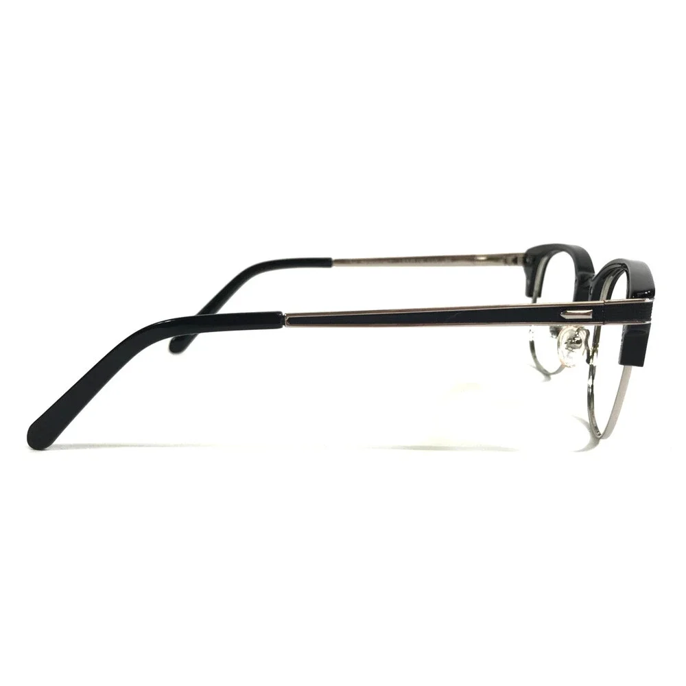 Penguin Eyeglasses Frames THE PRINCETON BK Black Silver Round Full Rim 50-19-140